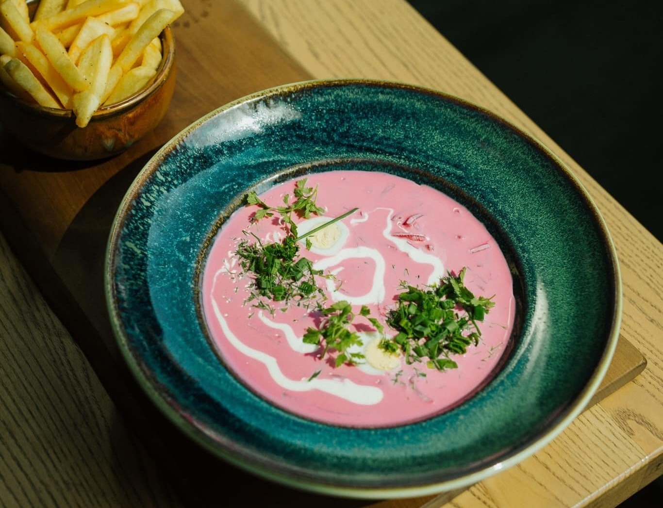 Brussels Mussels Stadium - Lithuanian pink soup in Vilnius restaurants