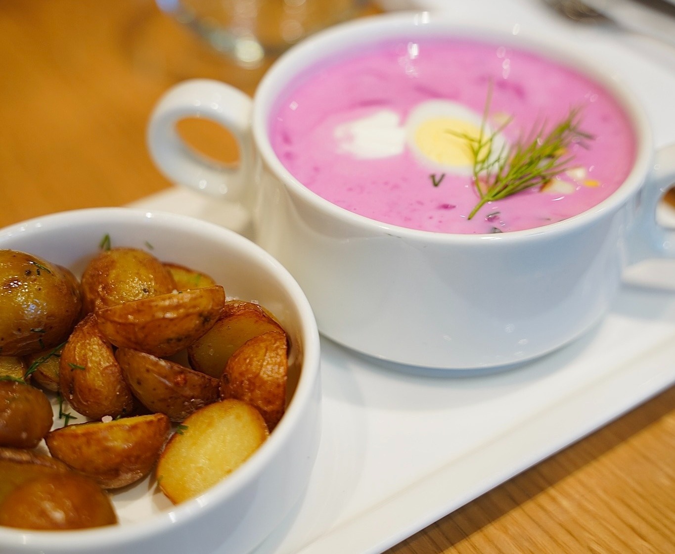 Neringa - Lithuanian pink soup in Vilnius restaurants